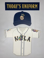 New Orleans Baby Cakes Game Used Uniform of the Day Locker Room Signs