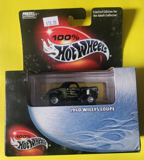 Hot Wheels BLACK 1940 WILLYS COUPE Real Riders Collectors 100% 1:64
