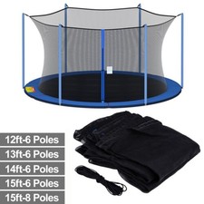 12-15FT Trampoline Safety Net Replacement for 4-8 Poles Round Enclosure Netting