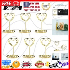 20PCS Mini Table Number Holders, Heart Shaped Place Card Holder, Photo Holde...