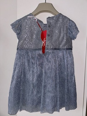 Hamleys Mädchen silber blau Party/formelles Kleid (18-24 Monate)