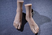 Silicone Feet Men Model Mannequin Lifelike Feet Model Socks Display Props EU44