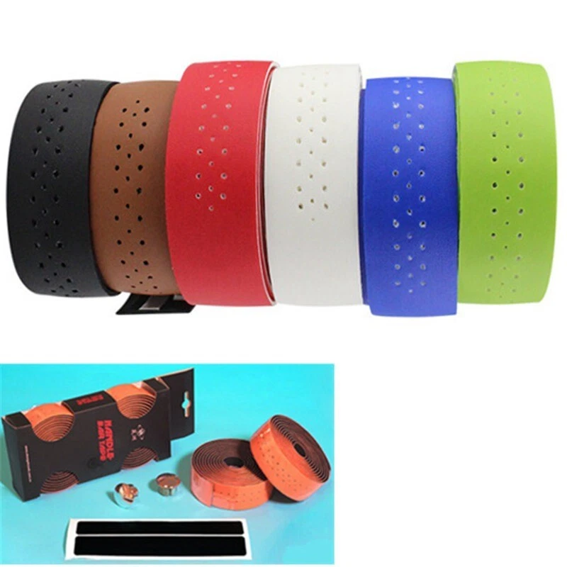 Road Bike Soft Leather PU Bar Drop Wrap Bicycle Breathable Handlebar Tape Grip - Image 2 of 4