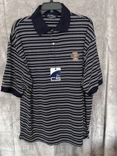 Illinois Fighting Illini Men’s XL Polo Shirt Navy White Stripe NWT Crable