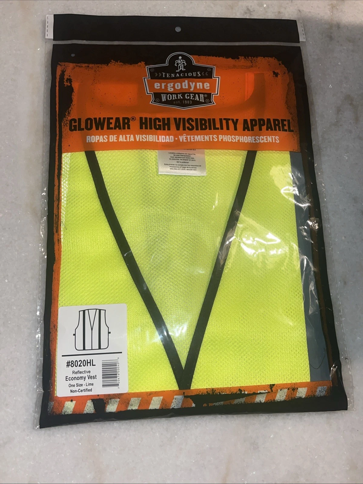9 High Vis Green Ergodyne GloWear Non-Certified Reflective Vest  One Size 8020HL image 2