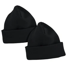 2 Pack Thick Winter Beanie Men Women Stretchy Thermal Knit Premium Cuffed Hat