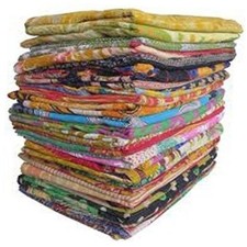 5 Pieces Mix Lot Whole Sale Tribal Kantha Quilts Vintage Cotton Bed Cover