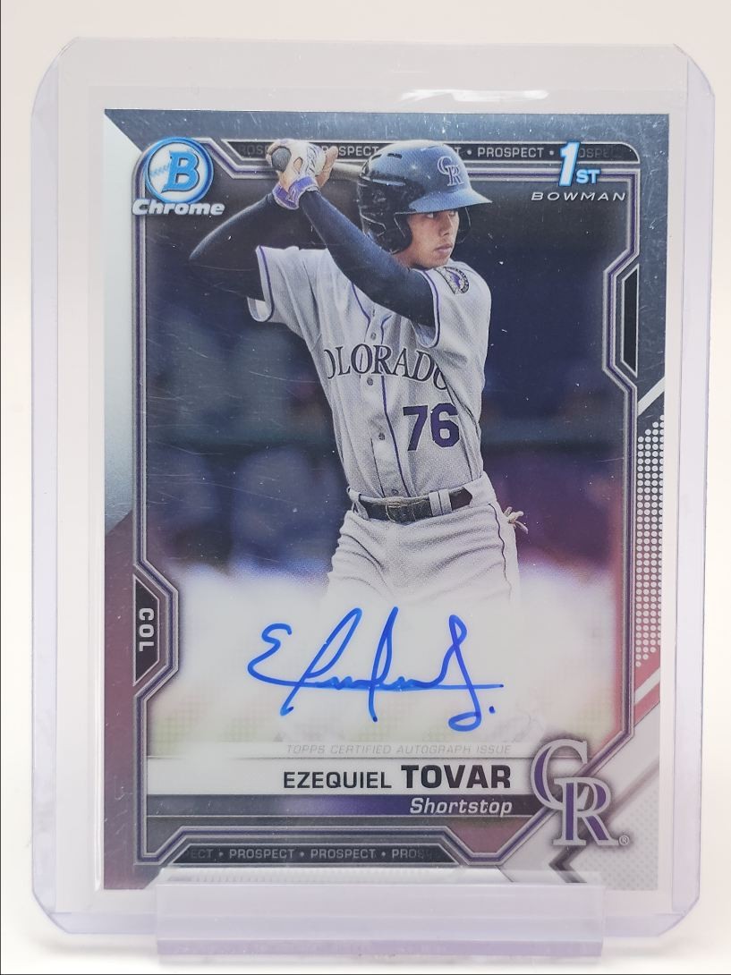 EZEQUIEL TOVAR 2021 BOWMAN CHROME 1ST AUTOGRAPH ROCKIES AUTO Q0081