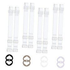 Bra Straps, 4 Pairs Invisible Bra Straps 4Pcs Strap Clips, Adjustable Bra Clear