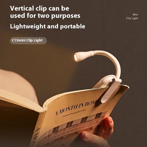 Mini LED Book Light Eye Protection Adjustable Clip 360° Flip Study Lamp 3 Colors - Photo 2/14