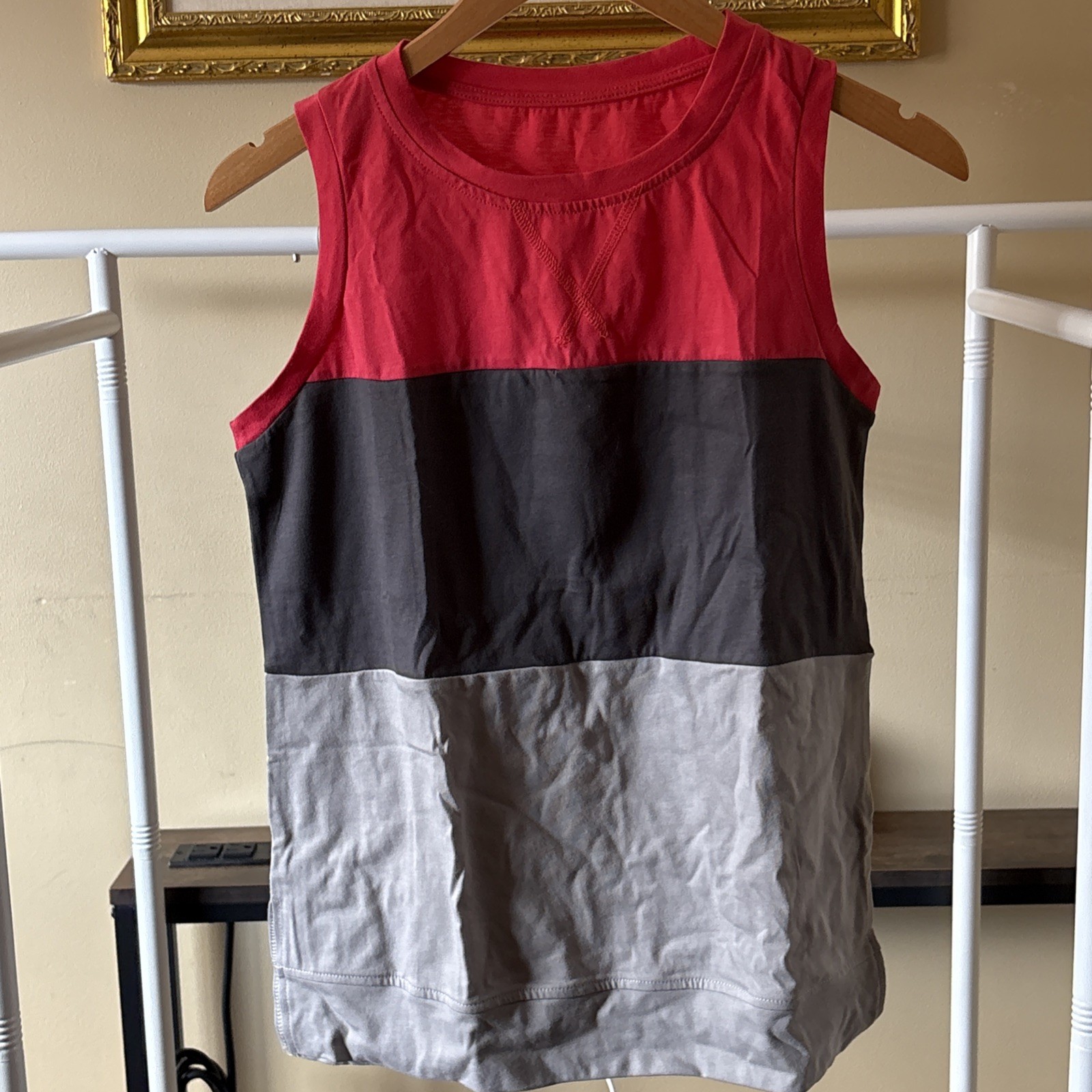Tank Top Boys Red/Dark Grey/Light Grey, Size L (10-12)-image