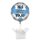 No. 1 City Fan Football Round Foil Helium Balloon - Inflated Balloon in a Box