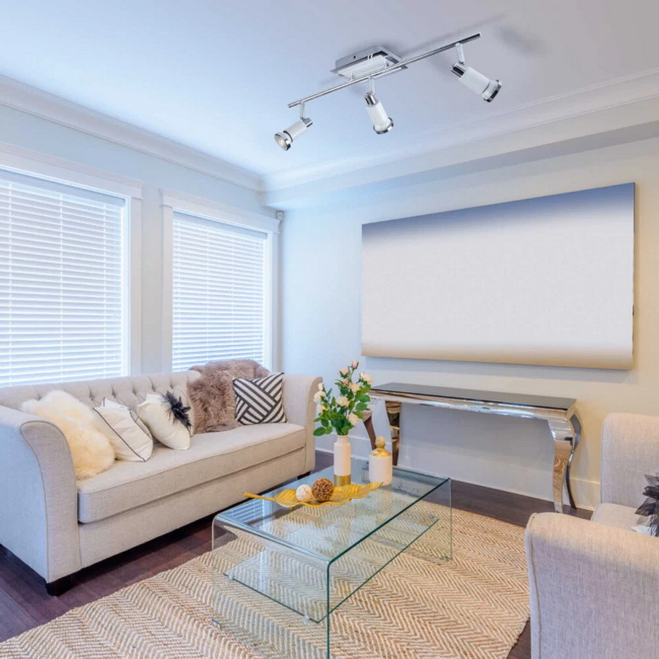 Lámpara de techo ajustable NOMA 3 luces cromada y blanca Foto 2 de 4