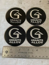 FOUR Granite Alloy Logo Sickers Decals Wheel Black Cover Center Cap C394L-GA