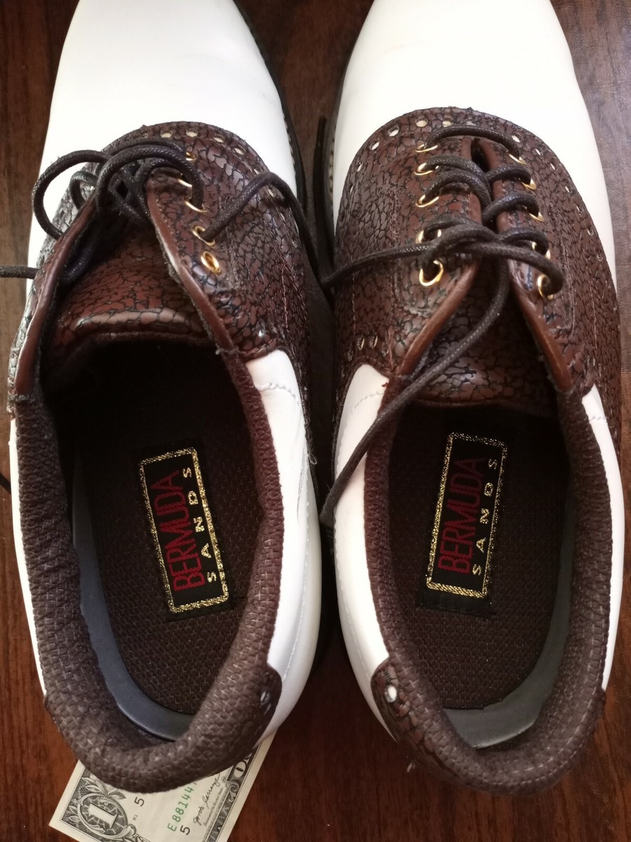 Bermuda Sands Mens Golf Shoes Size 9 white and brown | eBay display picture 2