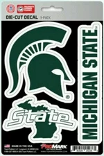 New NCAA Michigan State Spartans Team ProMark Die-Cut Decal Stickers 3Pack