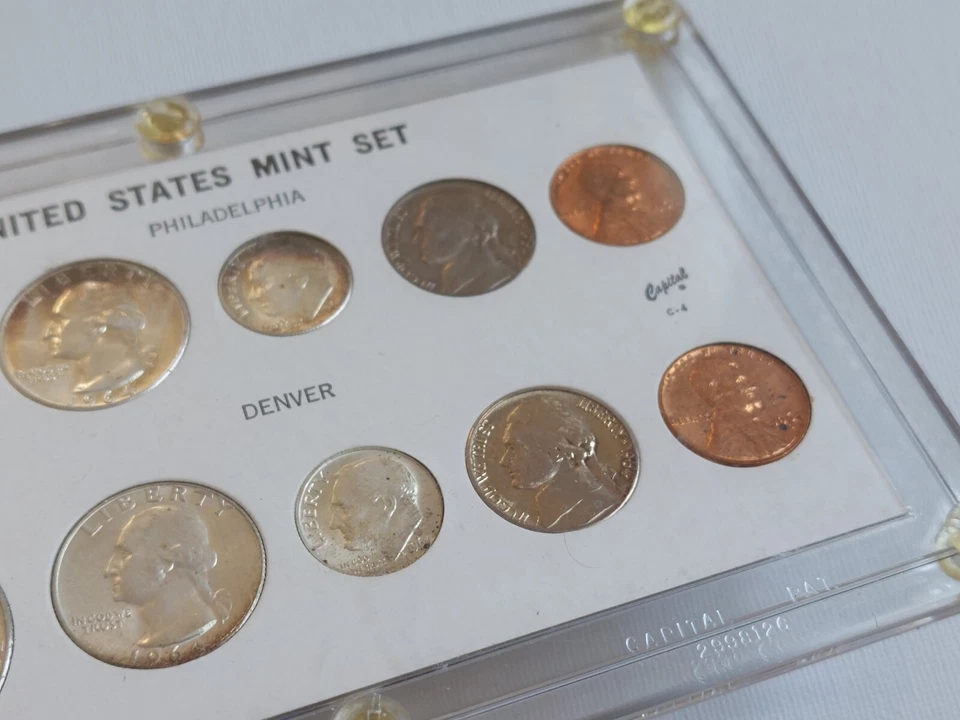 1964 United States Mint Set in Capital Holder- Philadelphia + Denver 10 Coin Set - Image 4 of 4