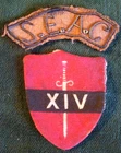 BRITISH WW2 14th ARMY PRINTED CLOTH FORMATION SIGN & S.E.A.C SHOULDER TITLE