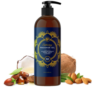Luxurious Vanilla Massage Oil for Couples, Non-Greasy, Vegan, 8 fl oz