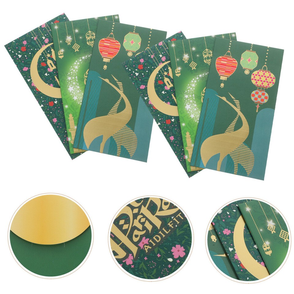 3 Pack Ramadan Cards Envelopes Paper Money Holder Eid Invitations Gift