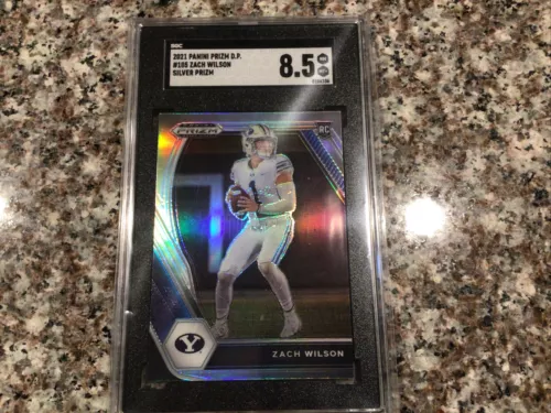2021 Prizm Draft Zach Wilson Silver RC SGC 8.5 NM Rookie Jets 🔥🔥