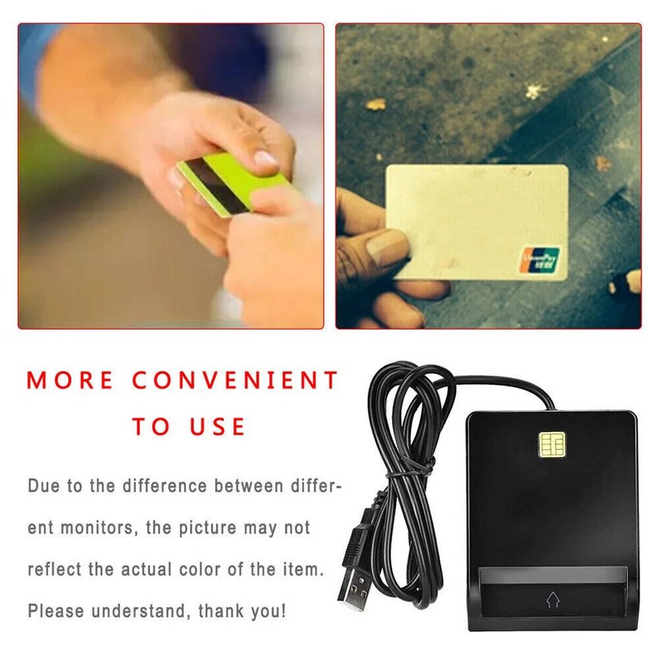 USB 2.0 Smart Card Reader DNIE ATM CAC IC ID SIM Card Reader for Windows 7/8/10 - Image 3 of 4