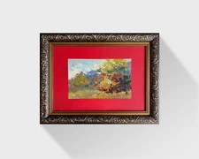 Oil painting Autumn Ukrainian painter Canvas Framed original Decor landscape art
