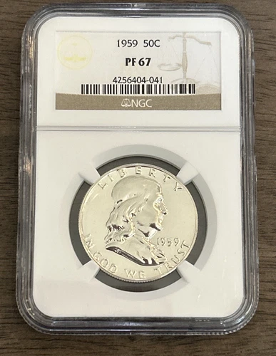 1959 PROOF FRANKLIN HALF DOLLAR NGC PF 67