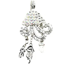 Kirks Folly Womens Crystal Magnetic Enhancer Pendant Jelly Fish