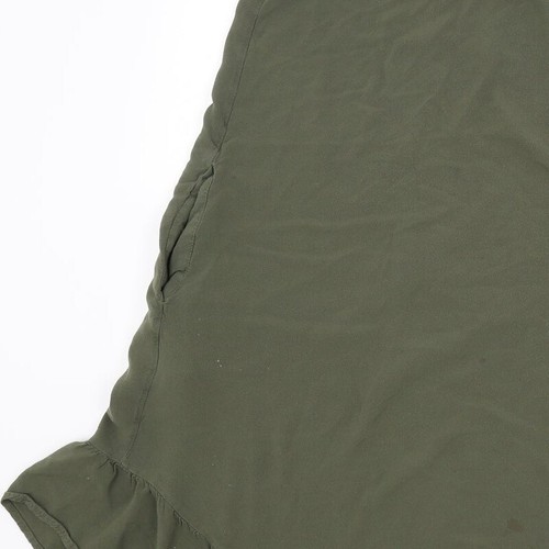 M&S Collection Womens Green Viscose Blend A-Line Size 10 High Neck - Picture 9 of 12