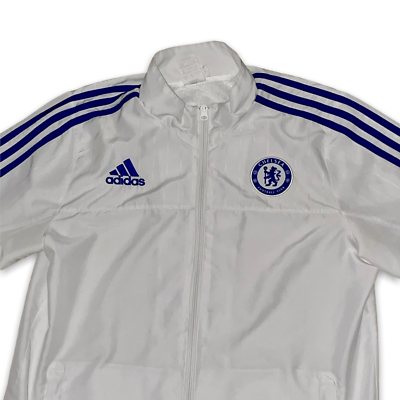 Adidas Vintage Rare Jacket WIndbreaker Chelsea Soccer White Blue