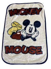 Vintage Mickey Mouse Plush Baby Blanket 30x38