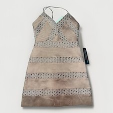 NWT TOP SHOP PLUNGE STUDDED DETAIL MINI DRESS sz 2