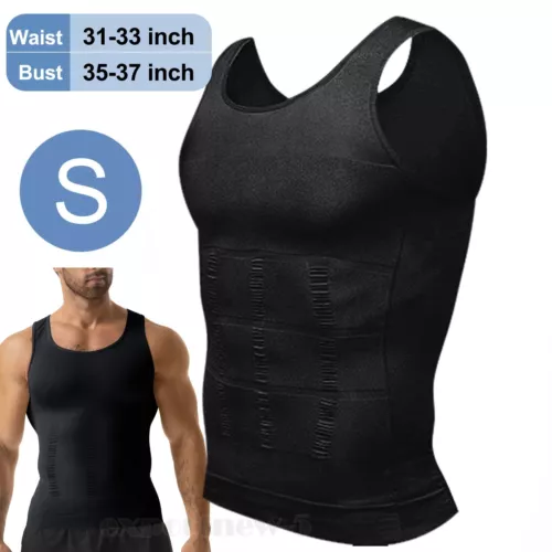 Mens Body Shaper Belly Chest Compression Slimming Shirt Tank Top Abs Girdle Vest - Picture 20 of 56