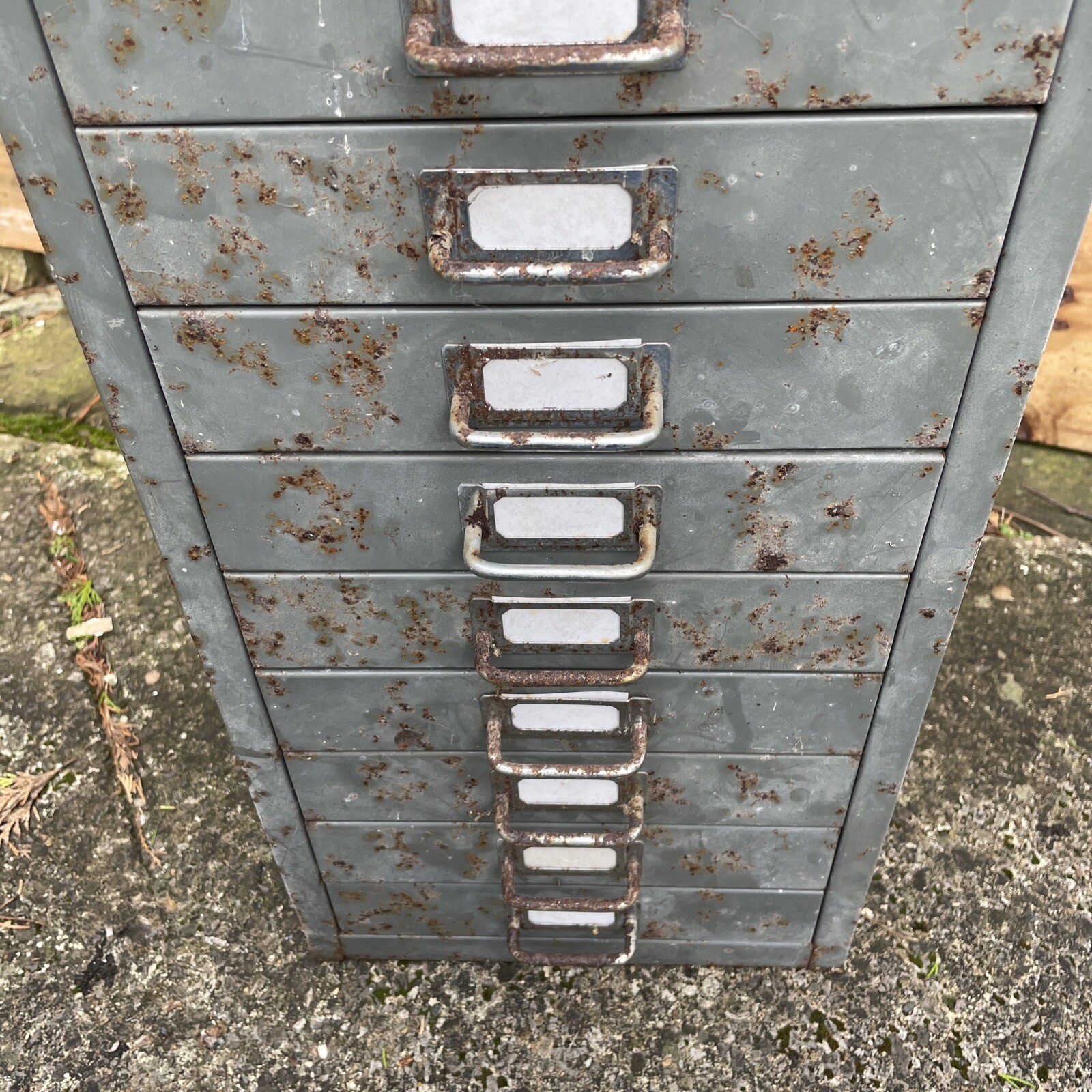 Vintage Bisley Filing Office Retro 15 Drawers Rusty Prop Upcycle Project eBay