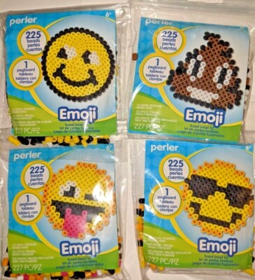 Perler Fused Bead Kits EMOJI FACES -Happy Tongue Sunglasses Poop -YOU  PICK