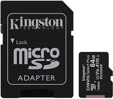 Micro SD Card Micro Secure Digital 64GB Class 10  Kingston KINGSTON Adapter