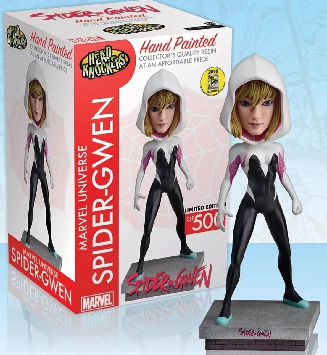 NECA Marvel Testa Oscillante - Figura Spider Gwen Classica In Maschera 20 Cm