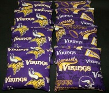 MINNESOTA VIKINGS Suede Stick and Slide 8 ACA CORNHOLE bags Stop and Go Bags