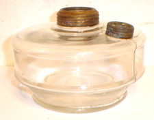 Antique 1880's Clear Glass Oil Lamp Font for Wall Bracket or Hanging Lamps (F2)
