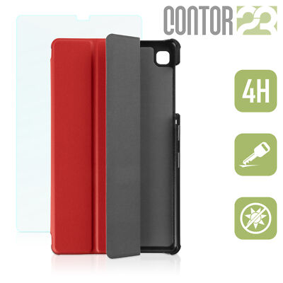 Smarte Schutzhülle Tasche +matte Folie ROT 8.7'' Samsung Galaxy Tab A7 lite