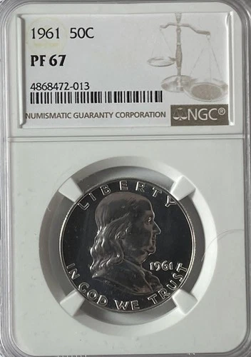 1961 50c Franklin Silver Proof Half Dollar Fifty Cents NGC PF67