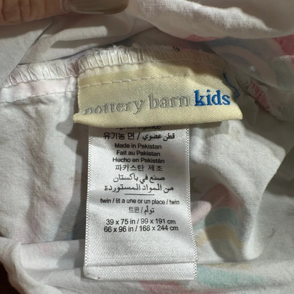 Sábana Ajustable Pottery Barn Niños Estrellas Arco Iris Talla Doble Algodón Niñas Ropa de Cama Foto 4 de 4