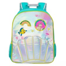 Disney Store Ariel The Little Mermaid Backpack School Bag Flounder Iridescent