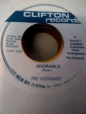 The Ecstasies, Adorable ~ HTF 1986 Clifton 45 ~ a cappella doo-wop