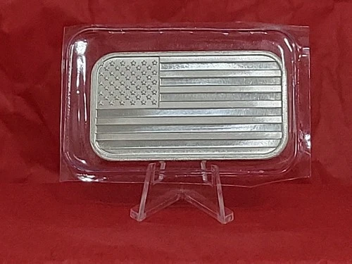 SilverTowne 1oz Silver Art Bar American Flag Sealed Ships Free Today