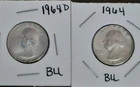 Lot of 2: 1964-D & 1964  Washington Quarters - 90% Silver  BU Condition !!