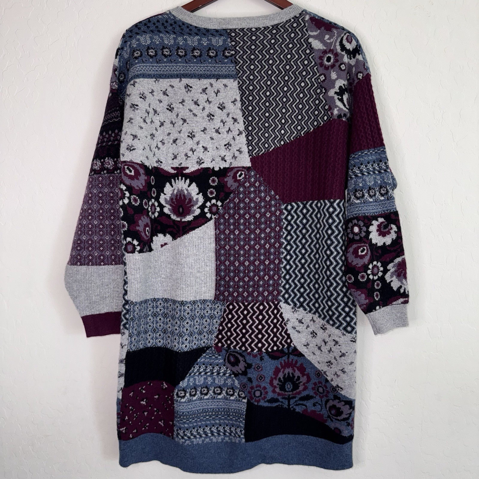 Garnet Hill Patchwork Cashmere Oversized Sweater … - image 2