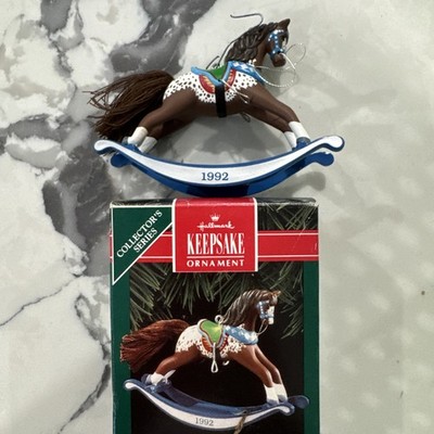 1992 ROCKING HORSE HALLMARK CHRISTMAS ORNAMENT MIB