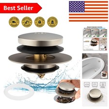 Updated Universal Tub Drain Stopper - Brushed Nickel Hassle-Free Installation